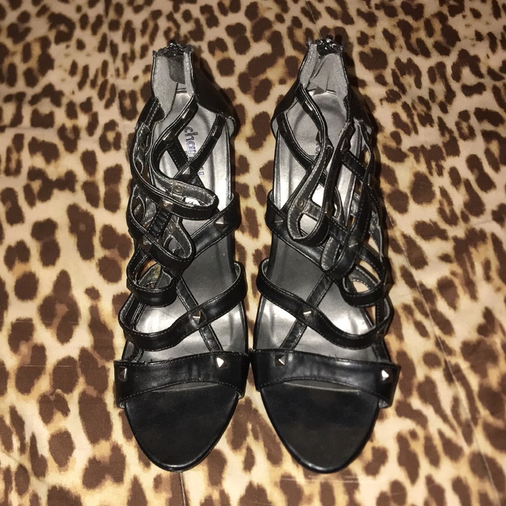 Black Spiked High Heels